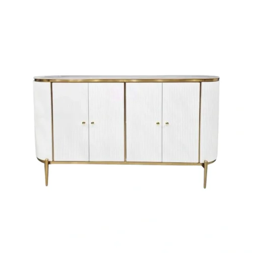 chest of drawers-white-fluted-front-carved-stone-cement-top-gold-detail-styling-glamour-gold-legs-and-handles