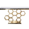 Modig-M19G-console-black-top-of-natural-stone-original-base-in-shape-of-honey-plaster-gold-modern