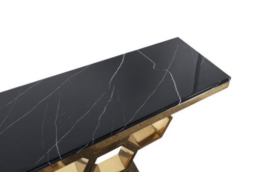 Modig-M19G-console-black-top-of-natural-stone-original-base-in-shape-of-honey-plaster-gold-modern