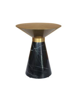 Modig-M39-helping-table-black-legged-base-of-natural-stone-gold-top-original-shape-modern-circle