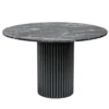 Dining-room-table-round-black-marble-top-fluted-base-beautiful-exclusive