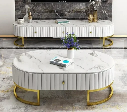 CARD TABLE-white-with-golden-elements-synthetic-marble-glamour-style