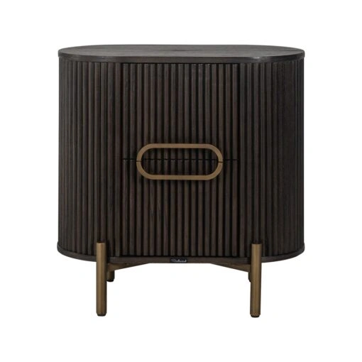 NIGHT-DRAWER-Luxor-with-deak-wood-ironed-pattern-gold-details-classic-beautiful