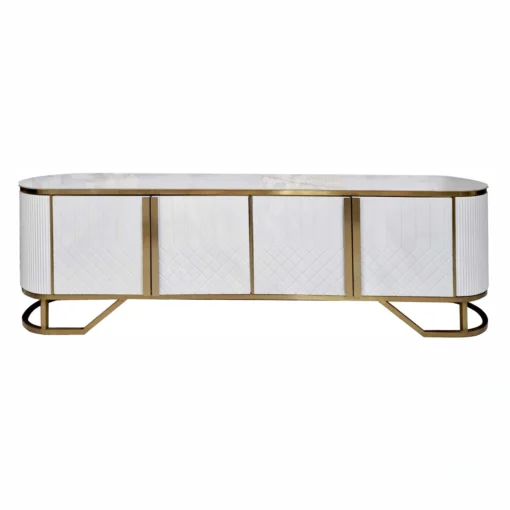 Cabinet-RTV-white-gold-metal-decorative-decorative-design-top-of-sandstone-cement