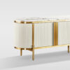 Stilig-ST382C- cabinet-rtv-white-ecru-fluted-fronts-golden-elements- made of stainless-steel-spory-countertop- made of stone-sandstone-modern-glamour