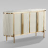 Stilig-commode-white-ecru-fluted-fronts-golden-elements-in-steel-stainless-steel-backsplash-top-of-stone-sandstone-modern-glamour-golden-legs