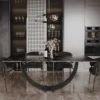 fiume-table-with-black-top-marble-top-straight- black-metal-base-original-shape-modern