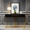 CONSOLA-with-two-drawers-black-poly-matte-top-golden-stele-glamour style