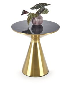 TRIBECA-helping-table-circle-black-marble-top-gold-stone-base-styling-glamour-elegant