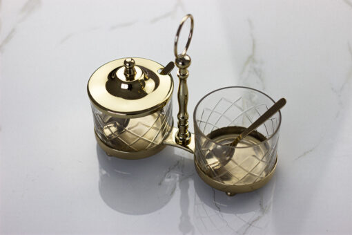 SET-2-CUICERIES-glass-on-gold-metal-stand-glamour-style-exceptional-510x340