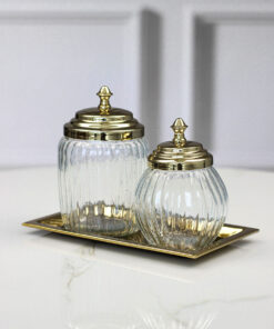 KIT-2-CONTAINS-glass-plastered-golden-lids-metal-trays