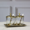 set-of-two-candy-dishes-on-a-tray-with-ice-bowls-and-covers-gold-glass-metal