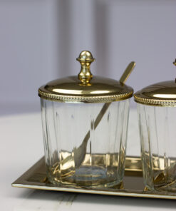 set-of-two-candy-dishes-on-a-tray-with-ice-bowls-and-covers-gold-glass-metal