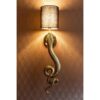 KINKIT with black lampshade, snake-shaped gold base, exotic glamour style, unique