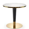 Coffee TABLE on black and gold base, white ceramic top, glamour style