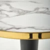 Coffee TABLE on black and gold base, white ceramic top, glamour style, exclusive