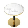 Coffee TABLE on black and gold base, white ceramic top, glamour style, beautiful