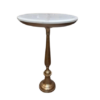 HELP TABLE round, white top, gold metal base, glamour style