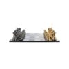 Chess pieces in elegant style, gold and black pawns, decorative-1
