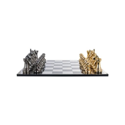 Chess pieces in elegant style, gold and black pawns, decorative-1