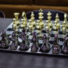 Chess in an elegant style, gold and black pawns, decorative