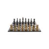 Chess pieces in elegant style, gold and black pawns, decorative-2