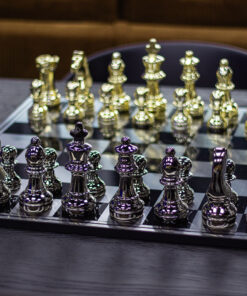 Chess in an elegant style, gold and black pawns, decorative