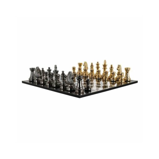 Chess pieces in elegant style, gold and black pawns, decorative, premium