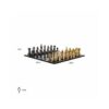 Chess pieces in elegant style, gold and black pawns, decorative, dimensions