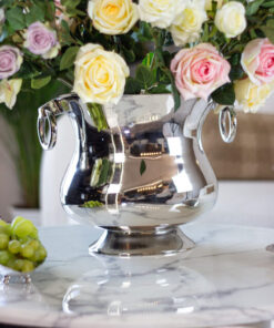 COOLER metal, with handles, silver color, high gloss finish, beautiful