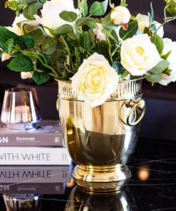 COOLER gold with handles, beautiful decoration, glamour style, beautiful