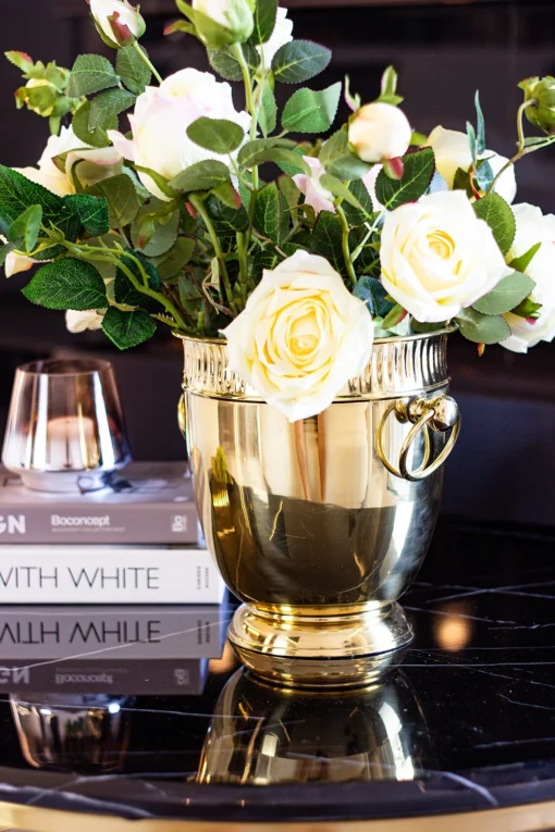 COOLER gold with handles, beautiful decoration, glamour style, beautiful