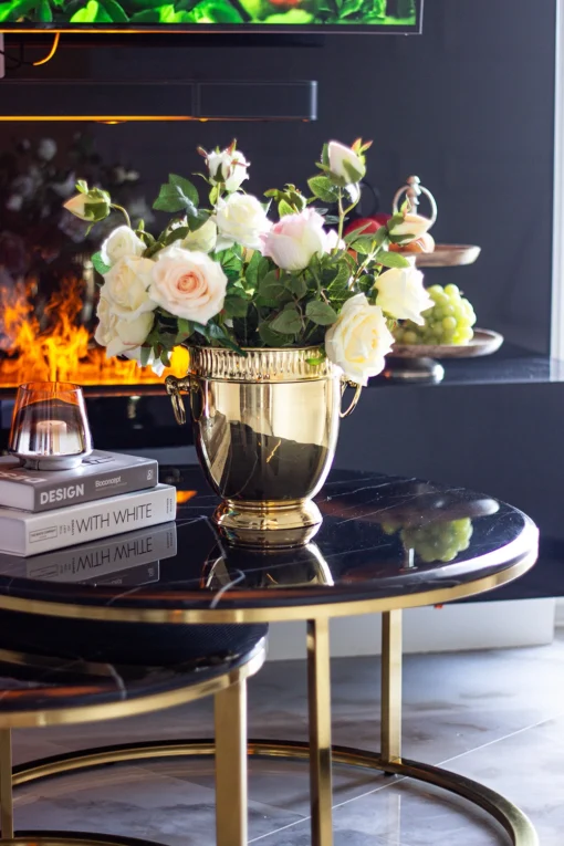 COOLER gold with handles, beautiful decoration, glamour style, unique