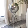 FLOOR DECORATION silver globe on tripod, glamour