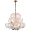 Cannes pendant lamp, brass frame, leaf-shaped glass shade, modern classic, large, beautiful