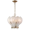 Cannes pendant lamp, brass frame, leaf-shaped glass shade, modern classic, small