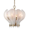 Cannes pendant lamp, brass frame, leaf-shaped glass shade, modern classic, small, beautiful