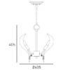 Cannes pendant lamp, brass frame, leaf-shaped glass shade, modern classic, small, dimensions