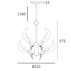Cannes pendant lamp, brass frame, leaf-shaped glass shade, modern classic, medium, dimensions