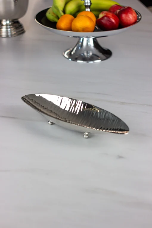 DECORATION PATTERN silver, leaf shape, high gloss