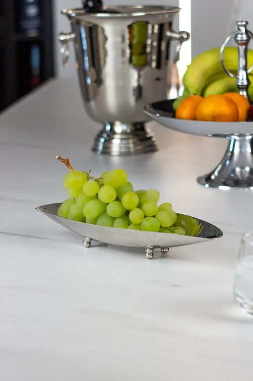DECORATION PATTERN silver, leaf shape, high gloss, exclusive
