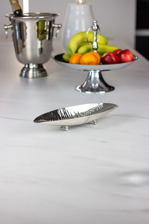 DECORATION PATTERN silver, leaf shape, high gloss, beautiful