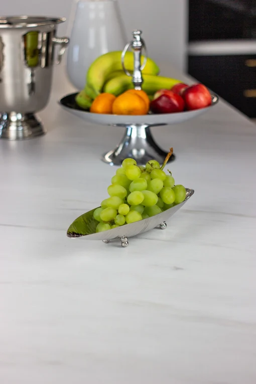 DECORATION PATTERN silver, leaf shape, high gloss, sophisticated