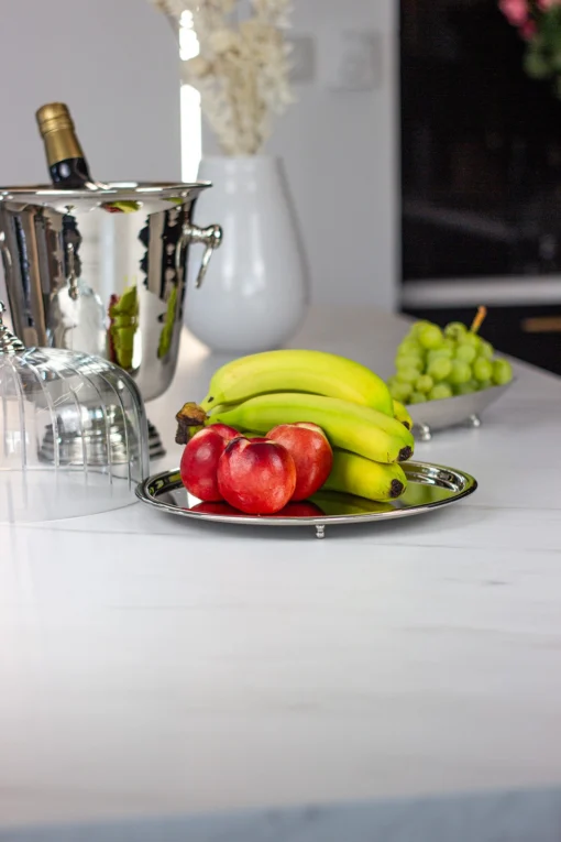 PATER with glass cover, silver tray and handle, classic style, exclusive