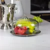 PATER with glass cover, silver tray and handle, classic style, beautiful