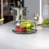PATER with glass cover, silver tray and handle, classic style, unique