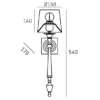 KINKIT Austin brass with white lampshade, elegant, classic style, dimensions