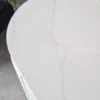 white chest of drawers, fluted with gold metal details, sintered stone top, glamorous, unique