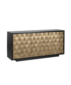 CARTON chest black body, decorative gold 3D front, glamour style