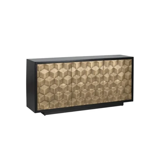 CARTON chest black body, decorative gold 3D front, glamour style